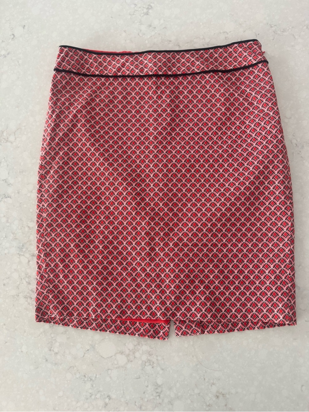 The Limited Red Geometric Pencil Skirt
